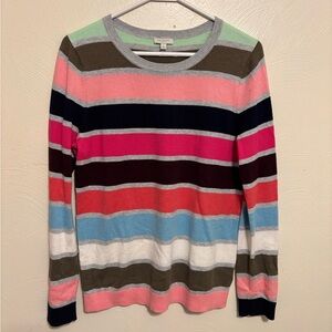Talbots Multicolor Striped Crewneck Sweater